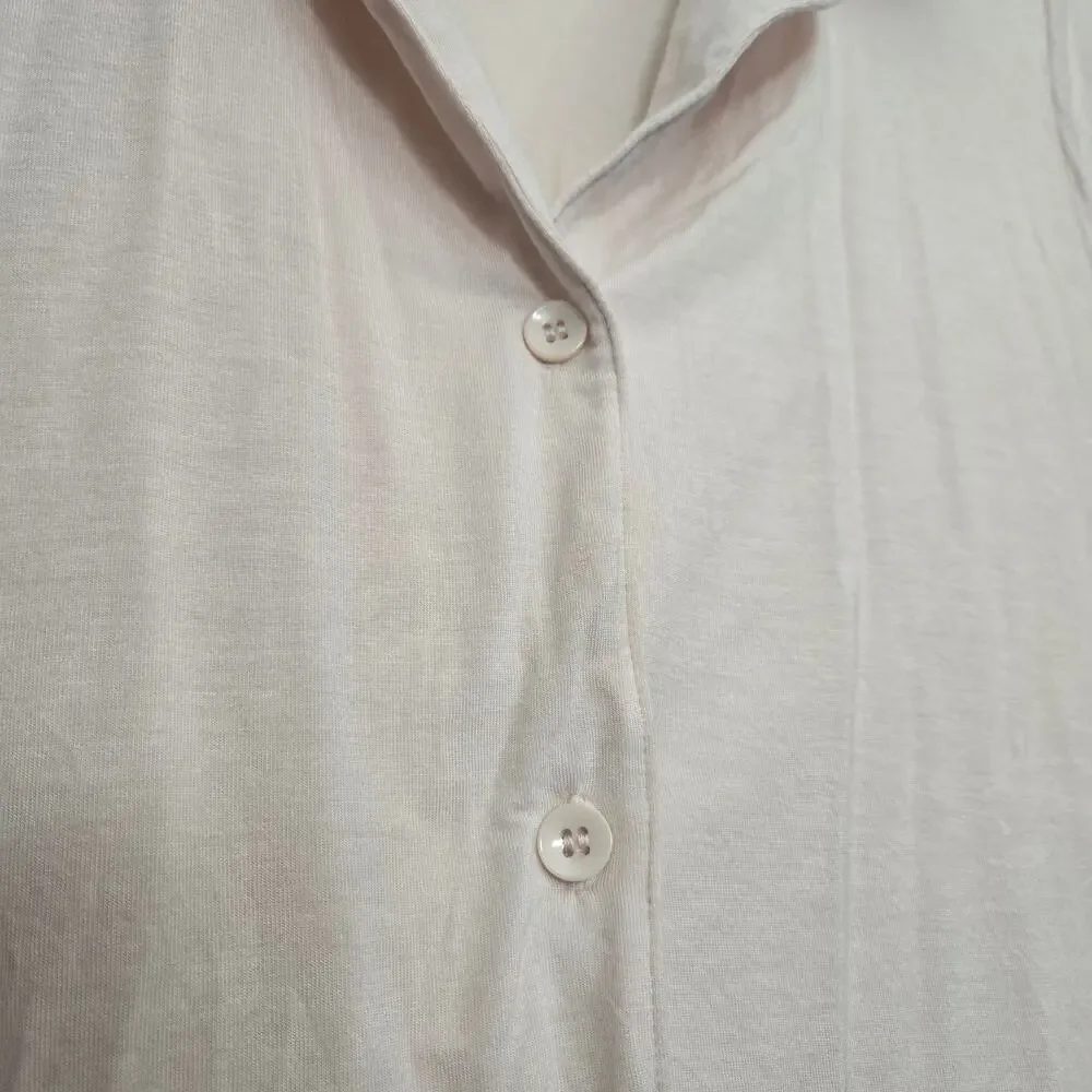Eberjey Ruthie Short Sleeve Ruffle Pajama Top Size S Cream Modal Soft Cozy